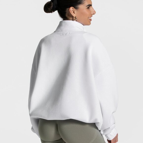 Teveo Femme Half Zip Sweater ‘White’ - Picture 4 of 5